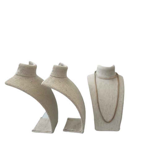 20cm(7.87inch) Linen Free Standing Jewelry Necklace Earrings Display Stand Holder L01