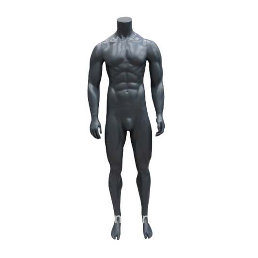 Black Matte Big Muscle Headless Male Athletic Sports Mannequin M-1